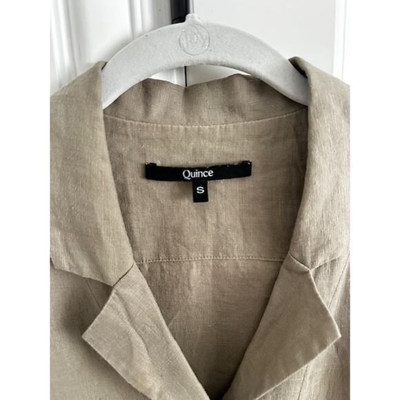 Quince 100% European Linen Short Sleeve Shirt Size: Small Color: Khaki - Picture 5 of 8